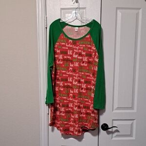 3X Holiday Pajama Shirt